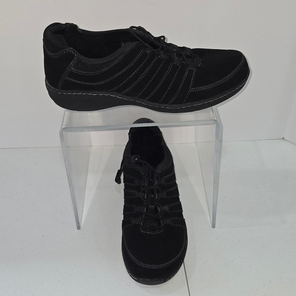 Aetrex BB320 Black Suede Leather Orthopedic Comfort Sneakers Women US 10 EU 41